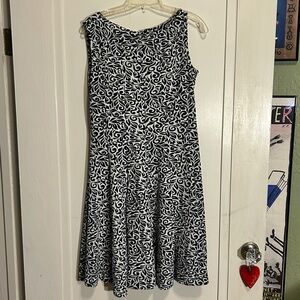 Haani Dress Womens Blue White Print Textured Sheath Dress size Petite XL